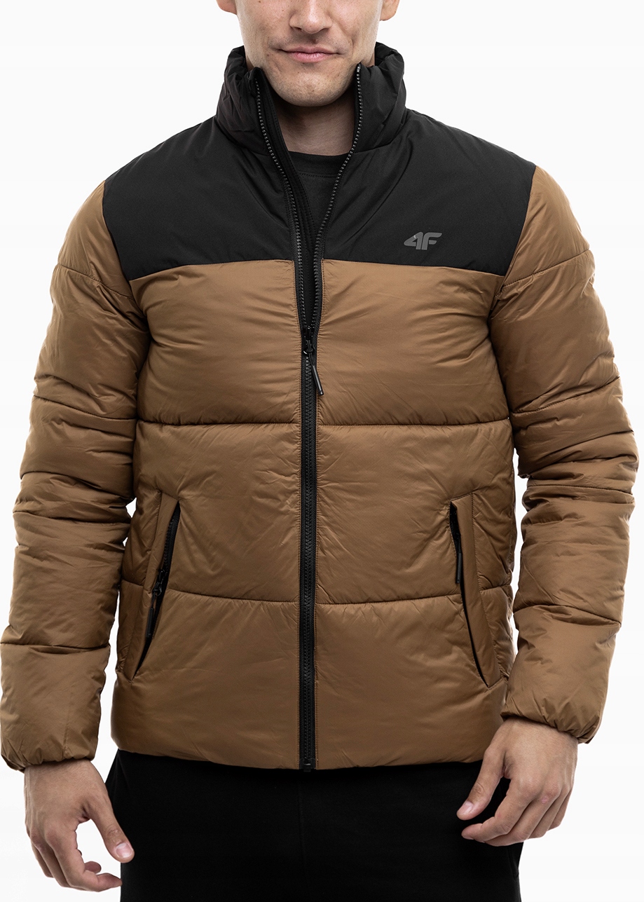 Pánská péřová bunda 4F bez kapuce Sportovní teplá prošívaná Pohodlná vel M