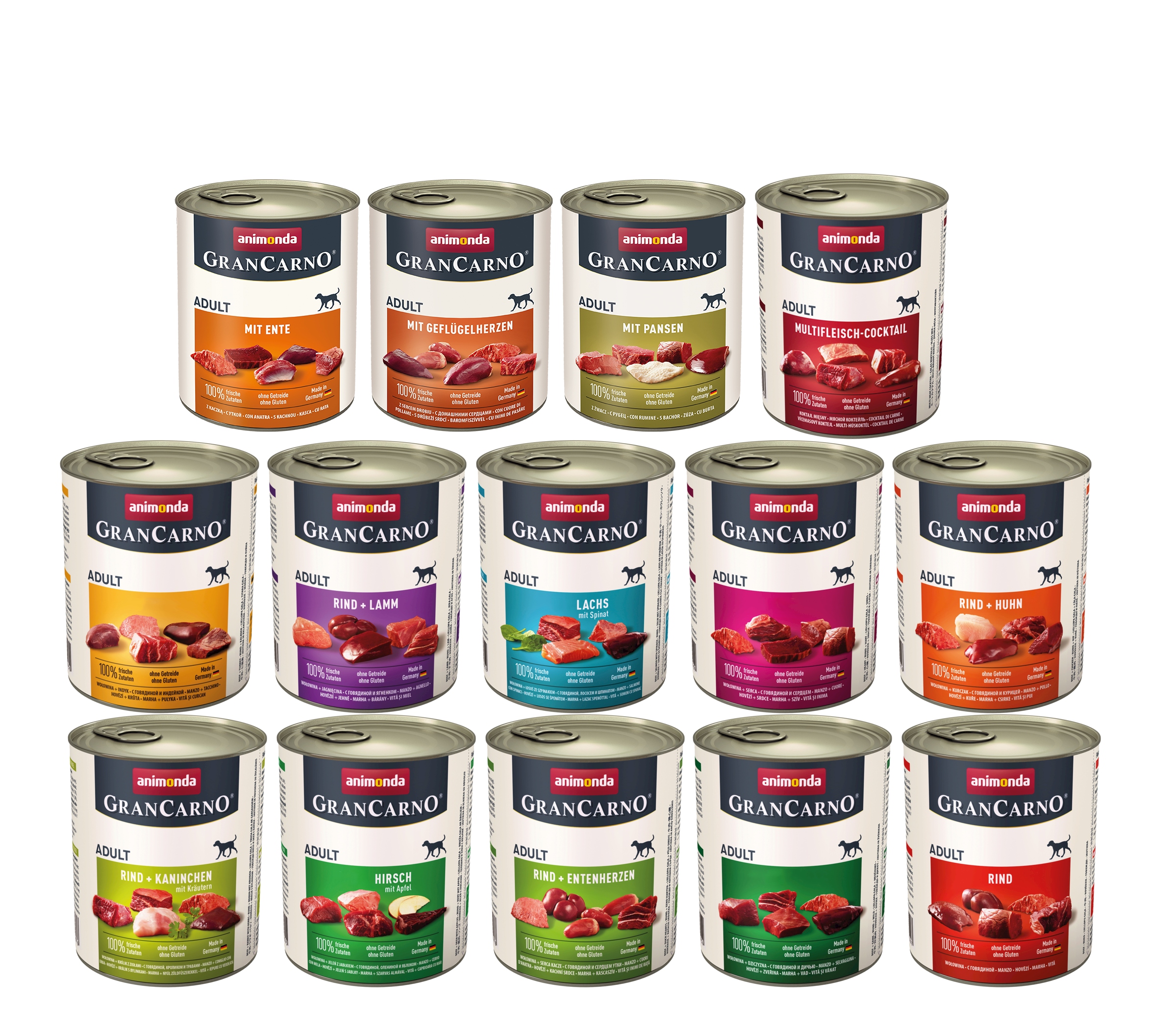 Levně Animonda Pes GranCarno Adult MIX 14 základních příchutí Set 800 g x 14
