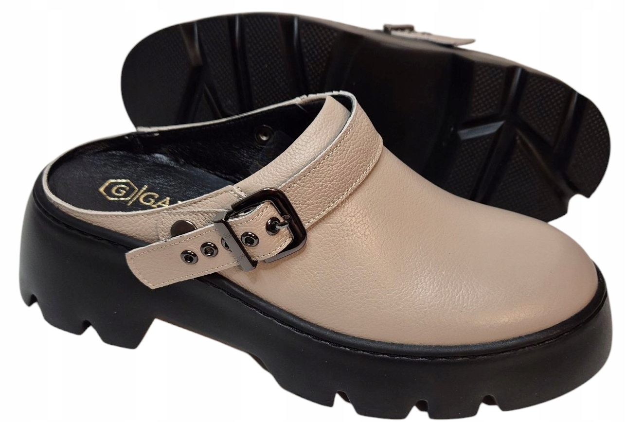 Nazouváky Gamis 7868 béžové na platformě, celozrnná kůže vel. 40
