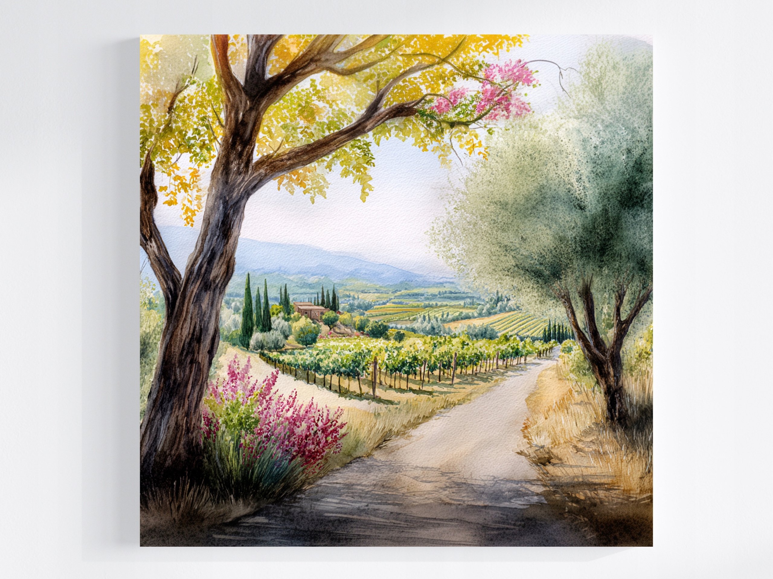 Obraz Na Plátně Canvas Krajina Itálie Toskánsko Vinice Vila 60x60