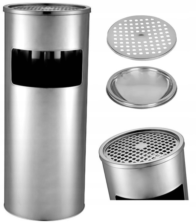 Duza Popielnica Popielniczka Kosz Na Smieci Stalowy Nierdzewny Taras Ogrod