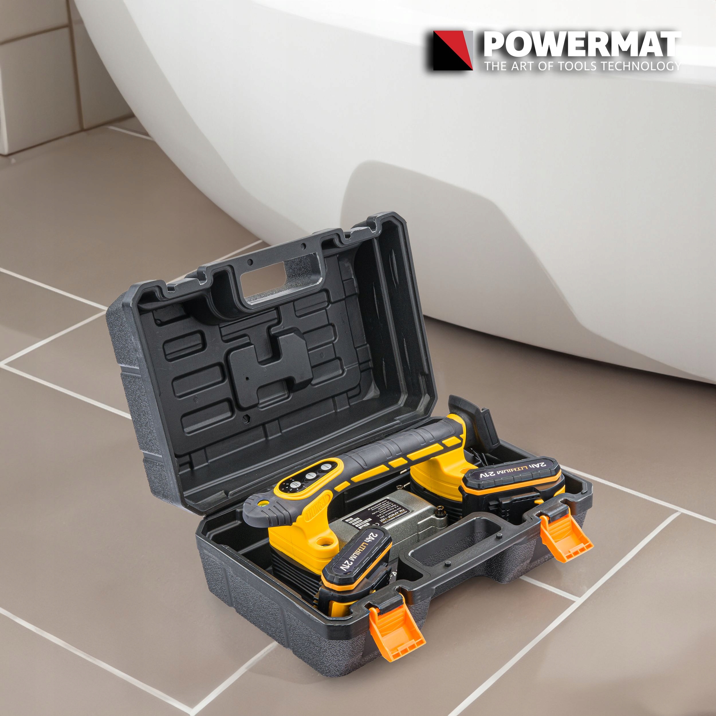 PRZYSSAWKA WIBRUJĄCA DO UKŁADANIA PŁYTEK WIBRATOR DO POZIOMOWANIA 2xAKU 21V