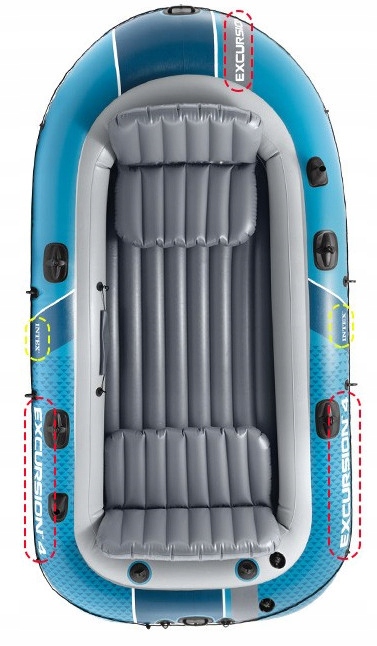 Ponton Wędkarski 315x165x43cm Intex 66324 Excursion 4 Wiosła Pompka Model INTEX