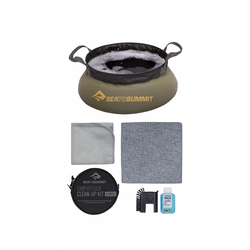 Zestaw Sea To Summit Camp Kitchen Clean-Up Kit 6 Piece Set z płynem