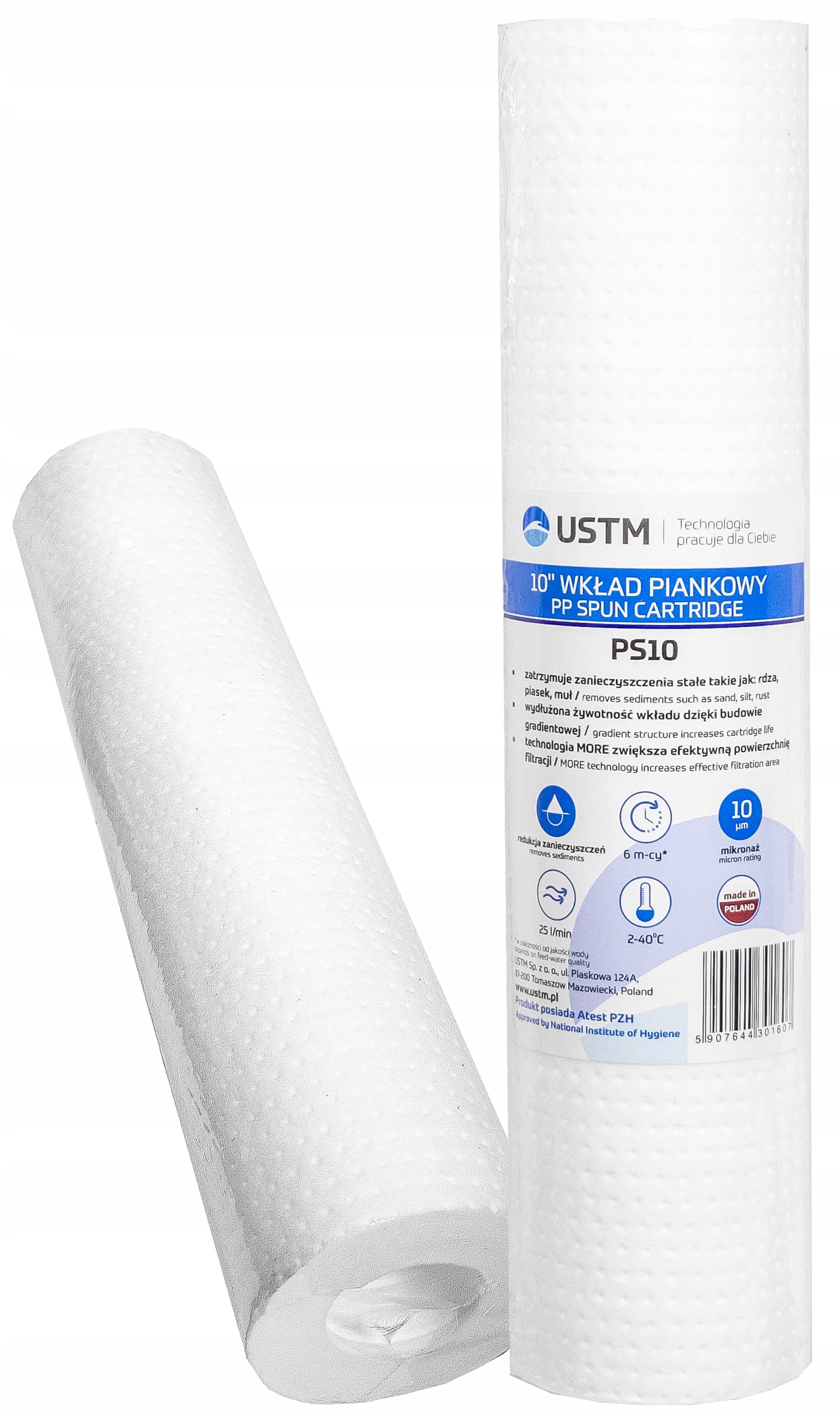 FILTR DO WODY WKŁAD 10' PIANKOWY 10 MIKRON PS10 US