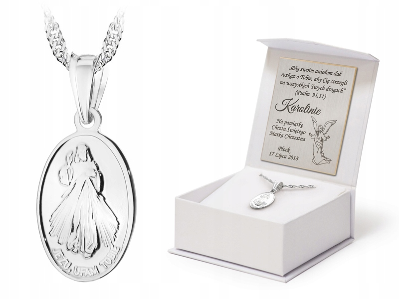 Stříbrný Náhrdelník Singapur 50 cm ryzost 925 Ježíši, důvěřuji Ti Gravírování