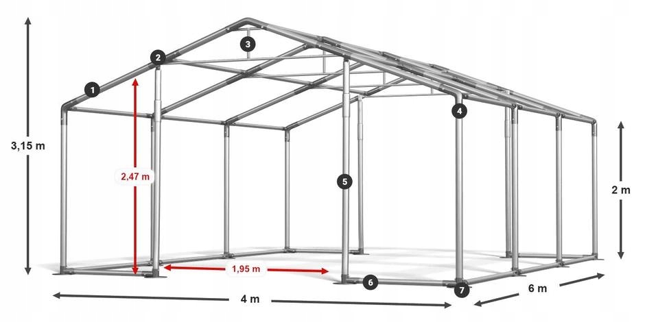 Складская палатка 4x6м Промышленный зал DAS 560 Вт Без окон