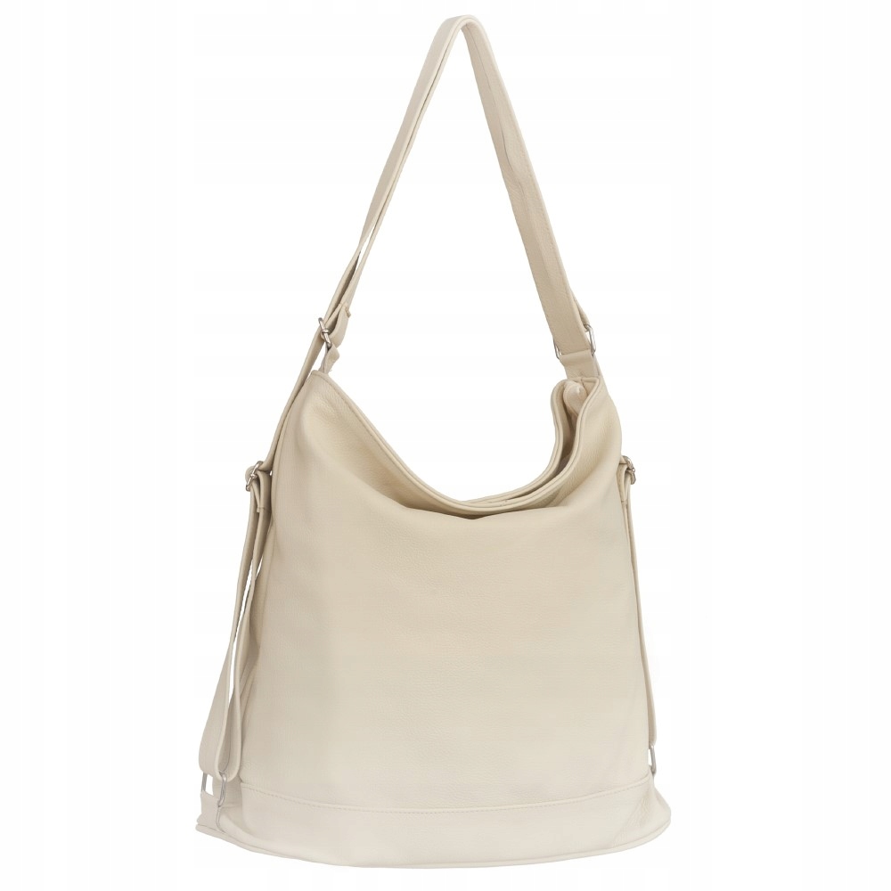 ŚMIETANKOWA TOREBKA SKÓRA NATURALNA KREMOWA TOREBKA PLECAK A4 TORBA ECRU Marka inna