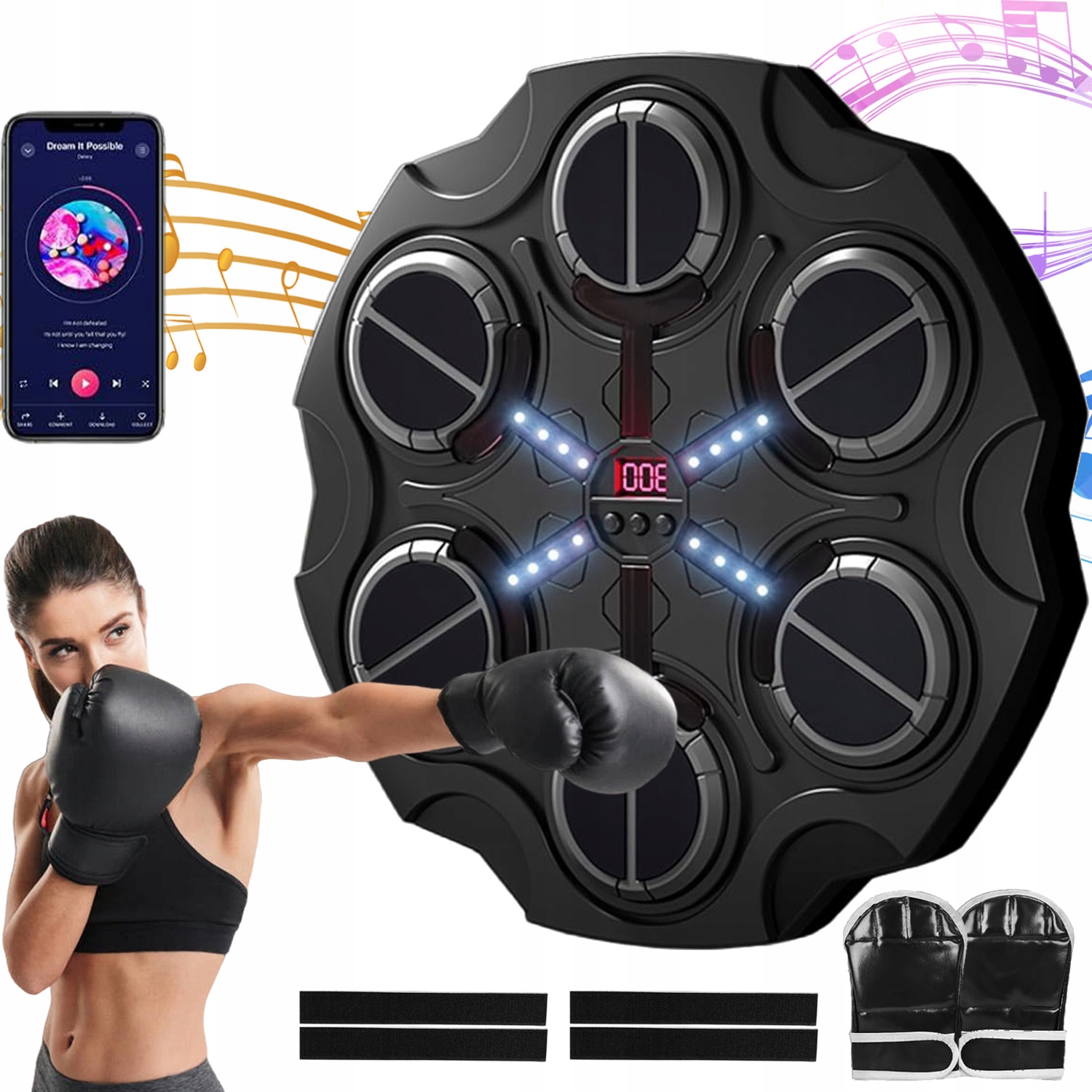 Music Boxing Machine Boxovací Stroj Pro Děti Bluetooth Rukavice