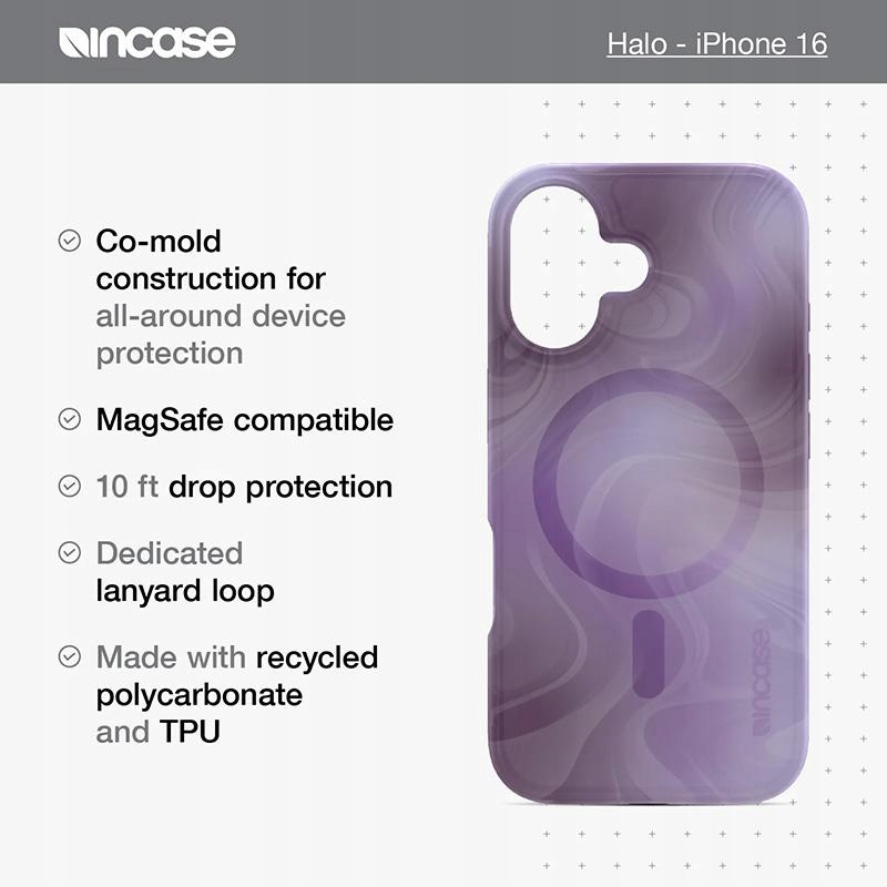 Incase Halo Case MagSafe Pouzdro pro iPhone 16 (Oil Slick Lilac)