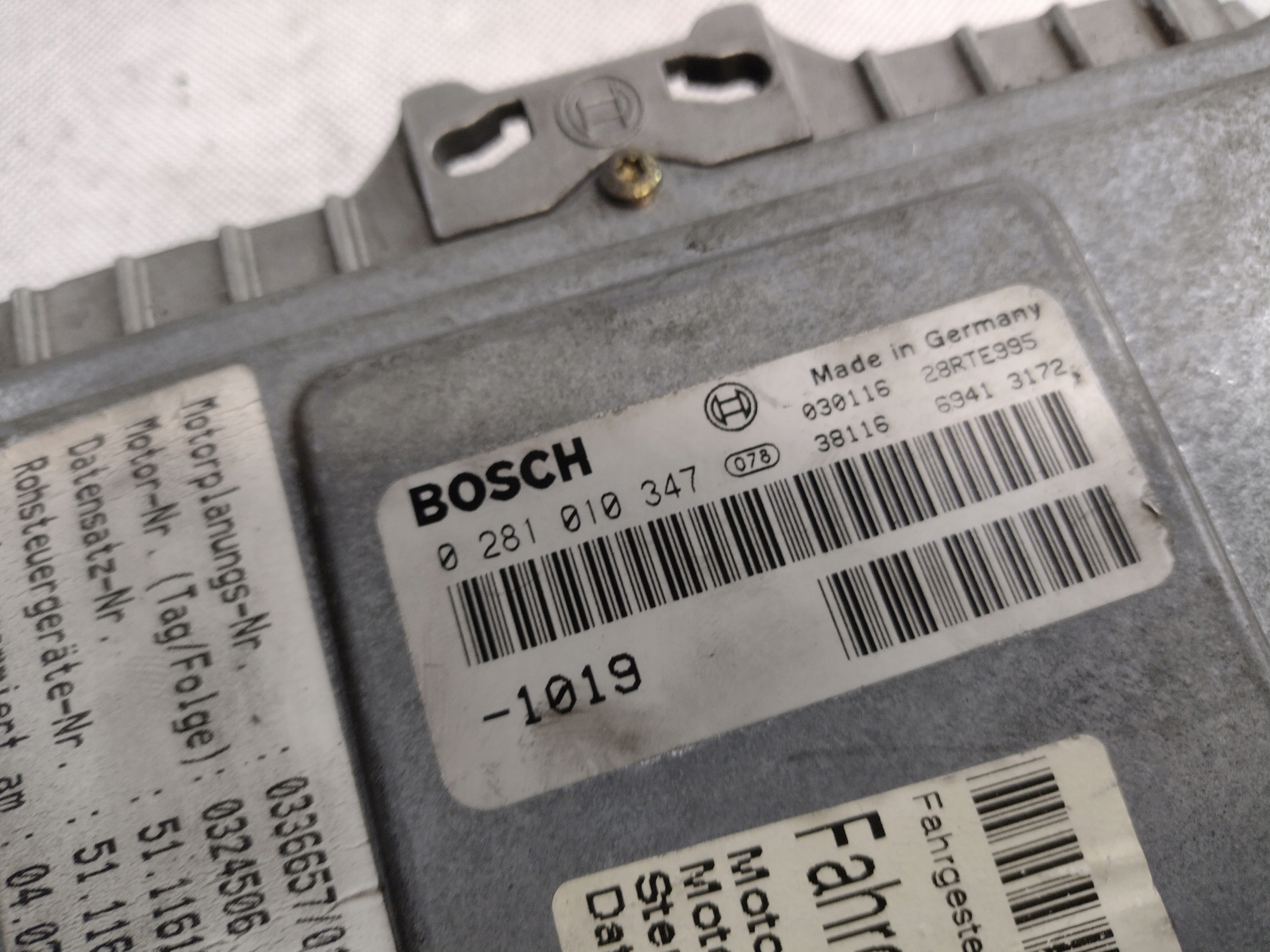 control unit of the engine MAN Bosch 0281010347