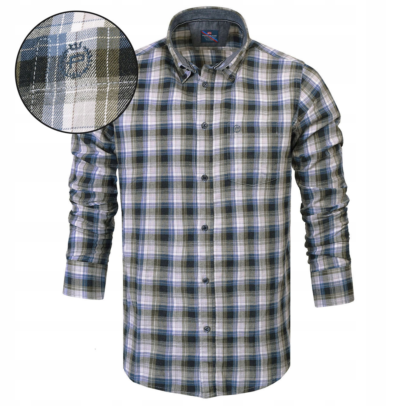 Pánská Kostkovaná Košile s dlouhým rukávem, bavlněná, regular fit Pako Jeans