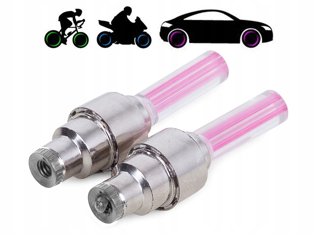 WENTYLE ŚWIECĄCE ROWEROWE WENTYL NA KOŁO 2 SZTUKI Źródło światła dioda LED