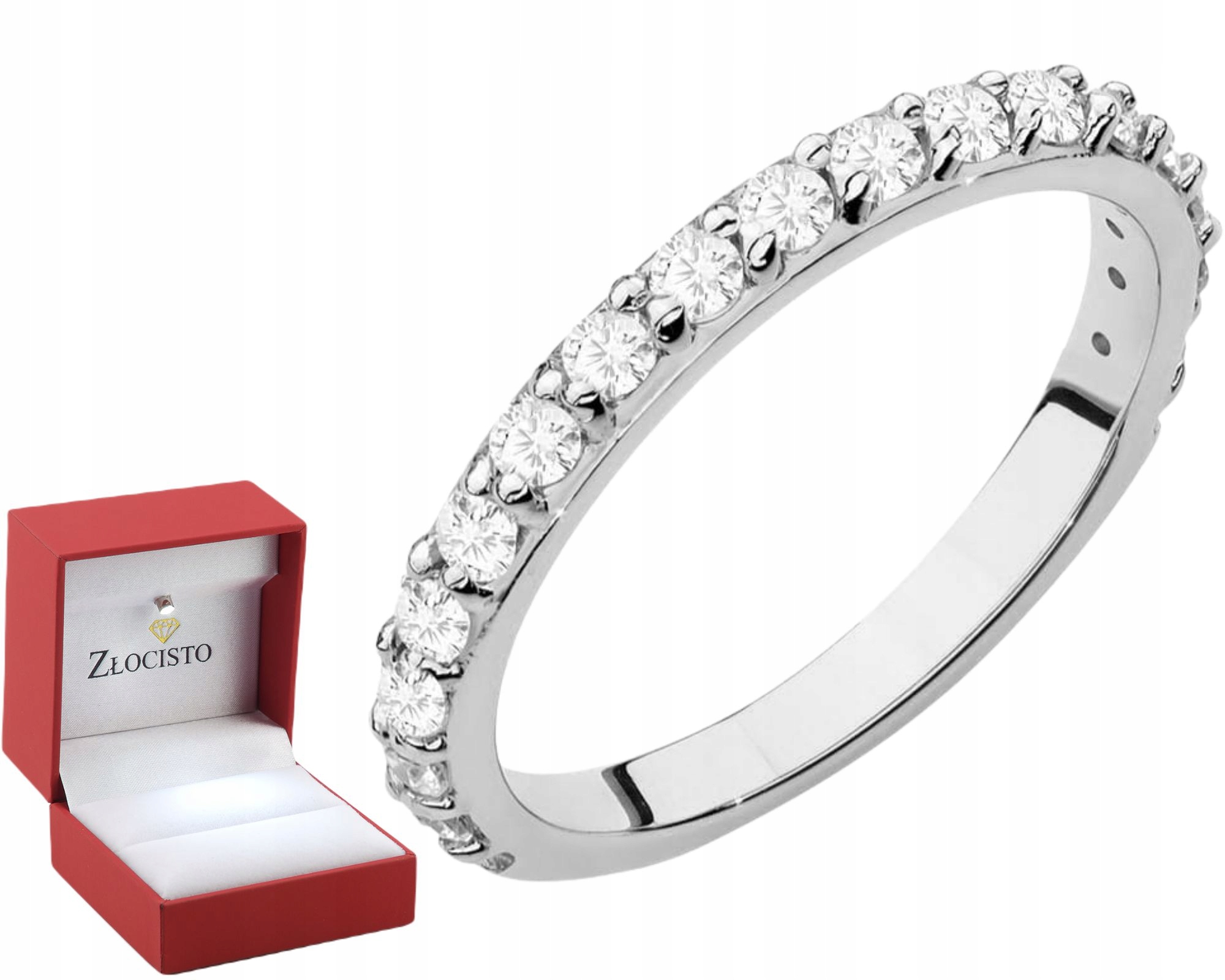 Bílé Zlato Prstýnek Prsten Laboratorní Brilianty 0,34 Ct 585 Gravírování