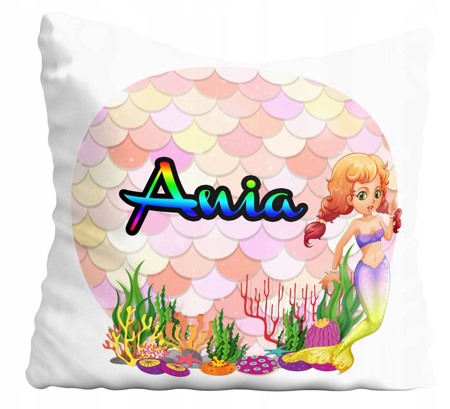 

Poszewka na poduszkę syrenka imię 30x30cm 5642