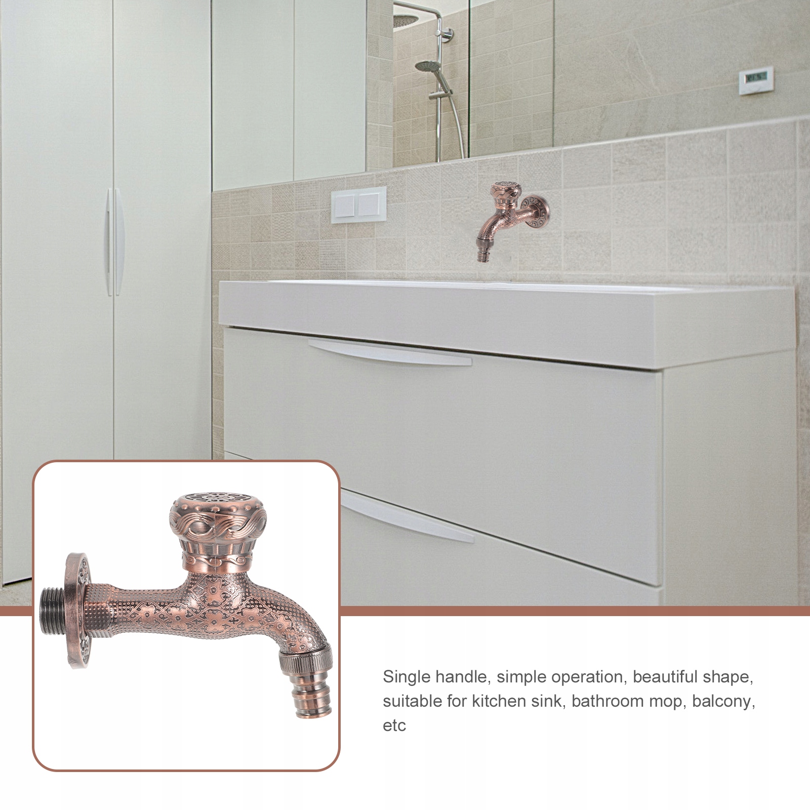 Kran na wodę. Zabytkowy kran. Pojedynczy zimny kran Kod producenta VF5D467