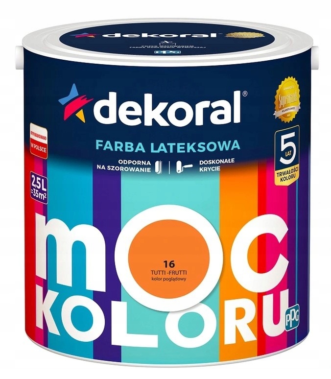 

Dekoral Farba Moc Koloru 5l Tutti-frutti