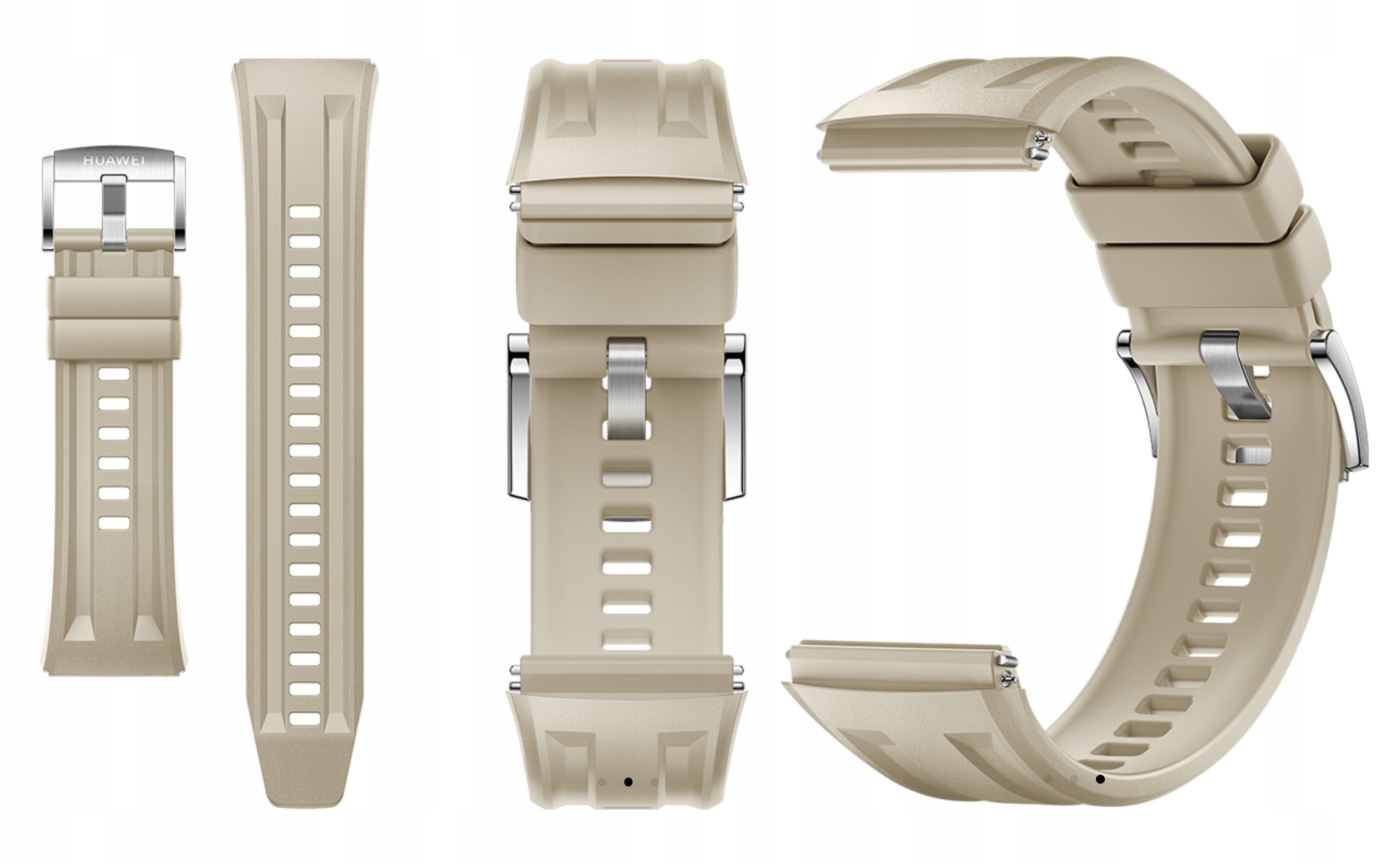 Pasek fluoroelastomerowy do Huawei Watch Gt 6 Pro GT6 Pro 46mm 22mm beżowy