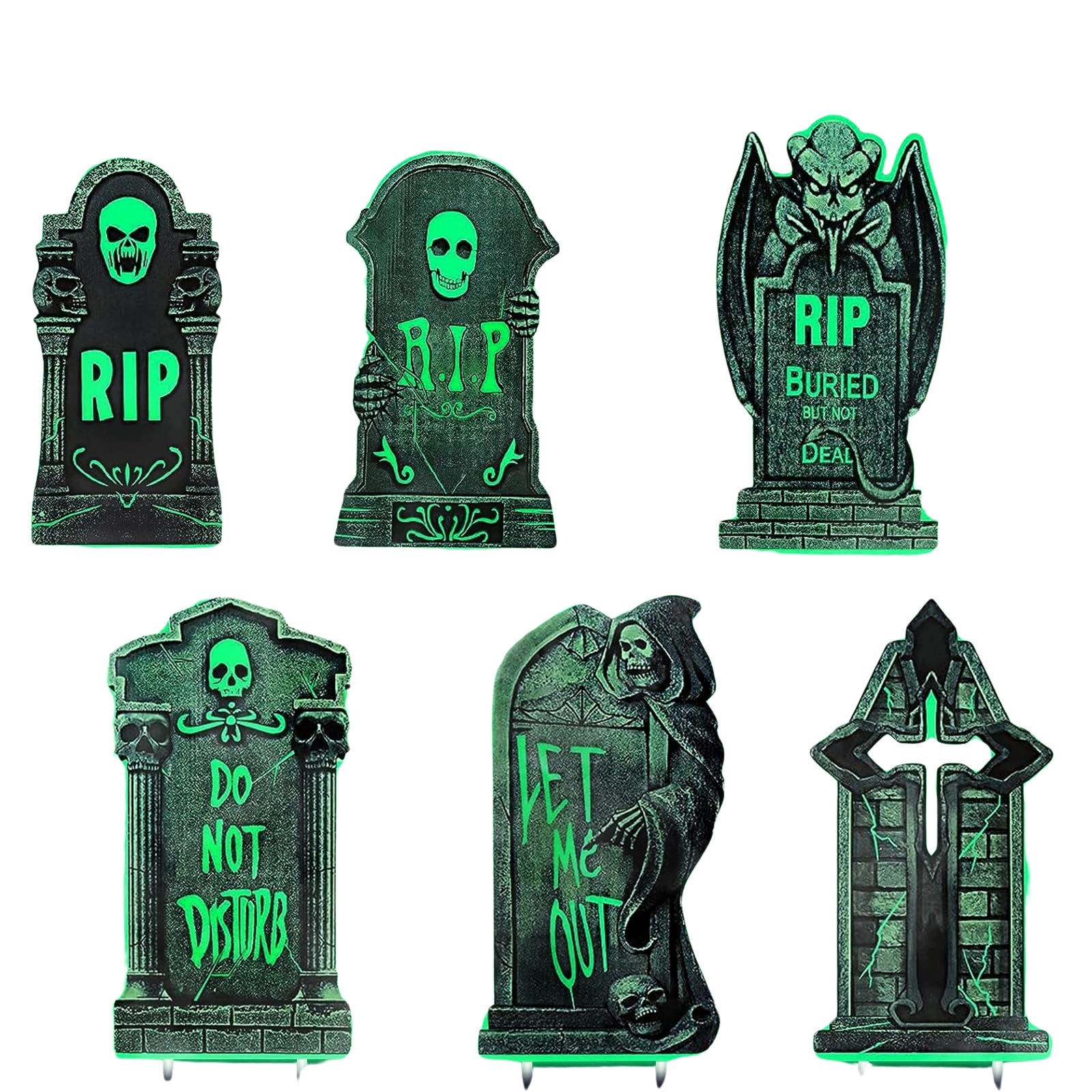 Halloweenské Náhrobky 6 Ks Pěnový Rip Hřbitov Pro Zahradu Trávníku