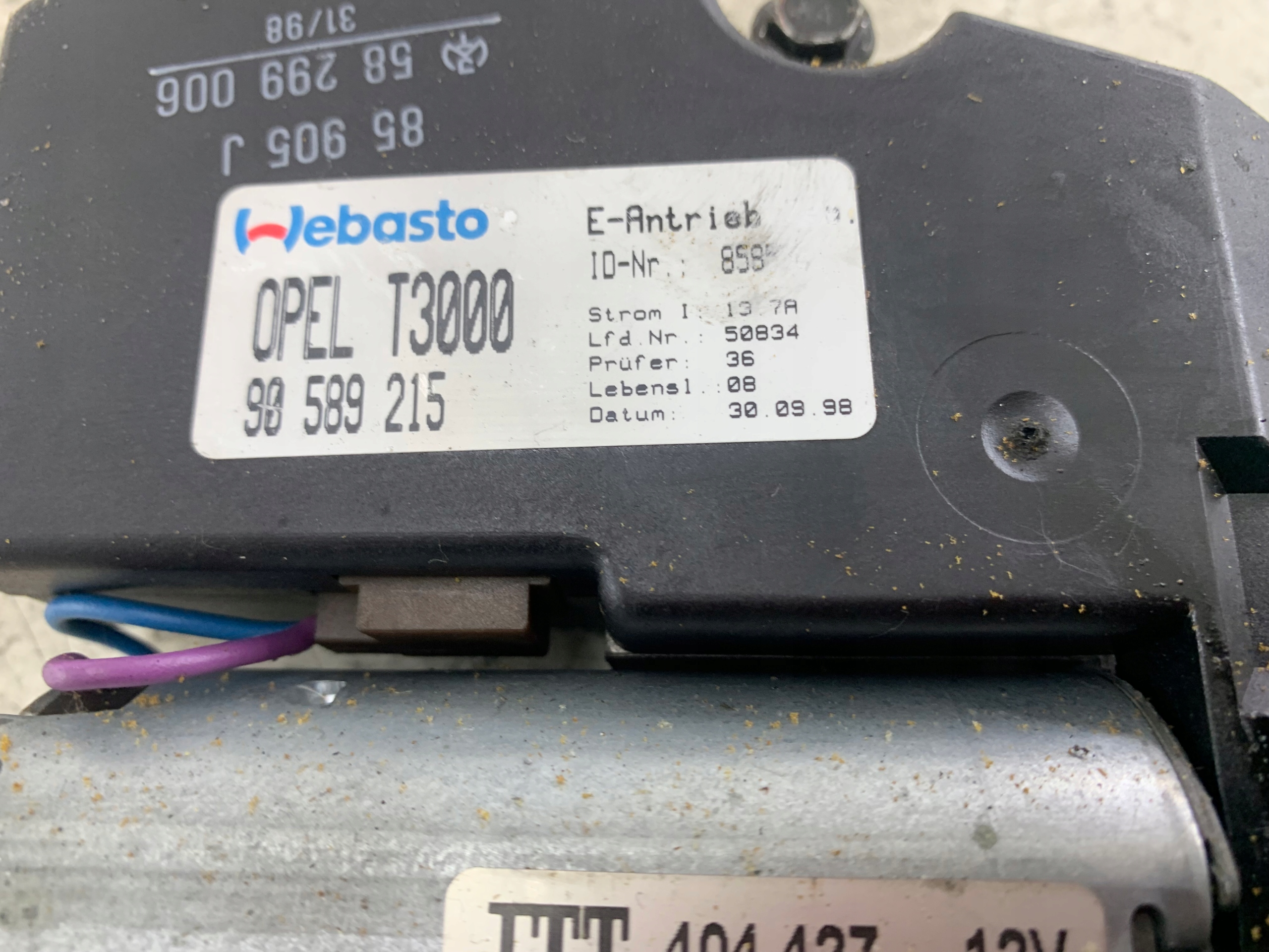 OPEL ASTRA II G Motor Schiebedach 90589215