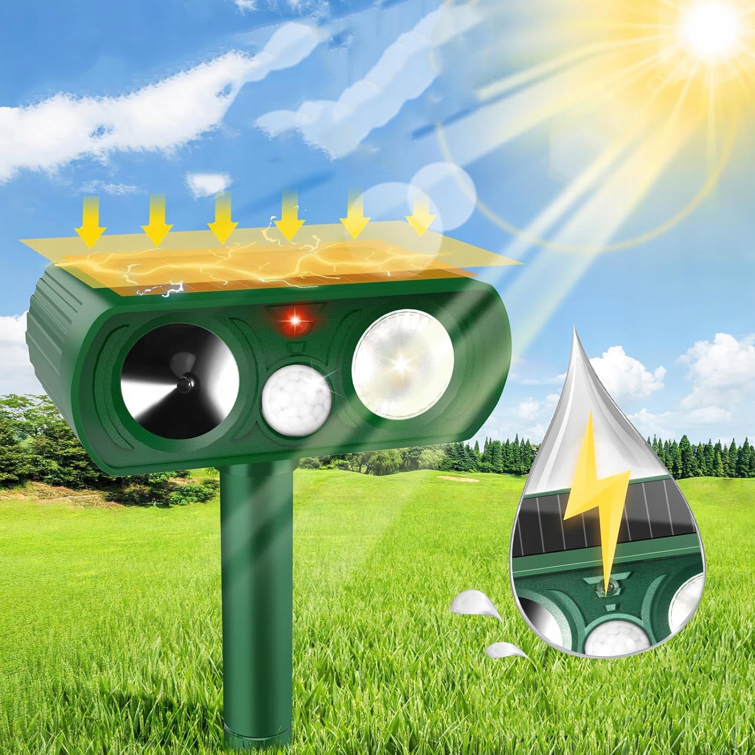 ZEWNĘTRZNY ODSTRASZACZ KOTÓW,ULTRADŹWIĘKOWY ODSTRASZACZ KOTÓW,PRZECIW KOTOM Marka bez marki