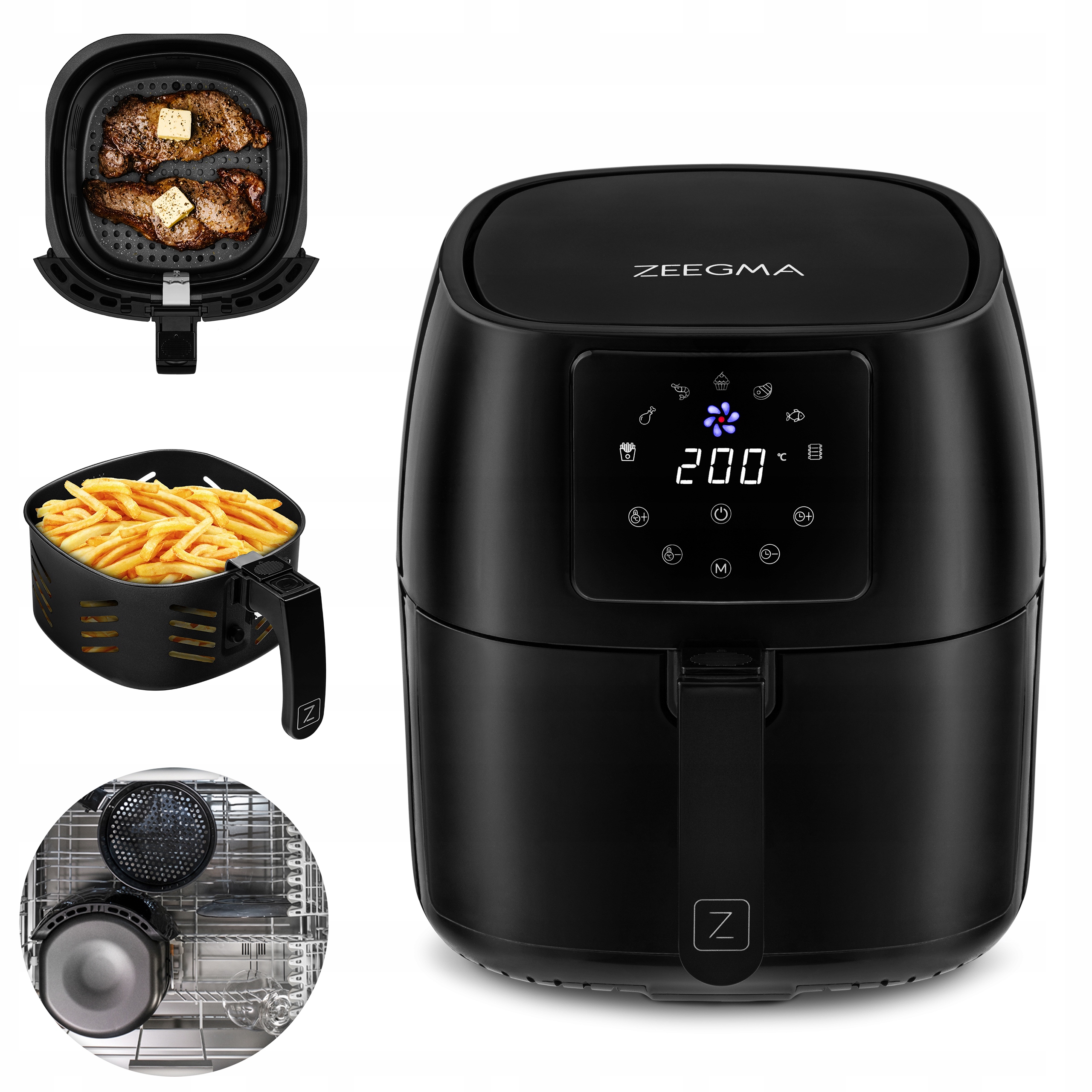 FRITÉZA AIR FRYER BEZTUKOVÁ FRITÉZA 4,5L pre 2 osôb KOMPAKTNÁ