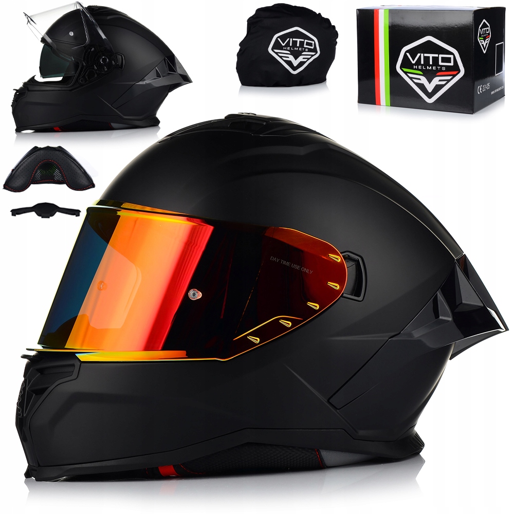 Motocyklová Prilba Vito Presto Aero Čierny Matt Systém Pinlock Clona