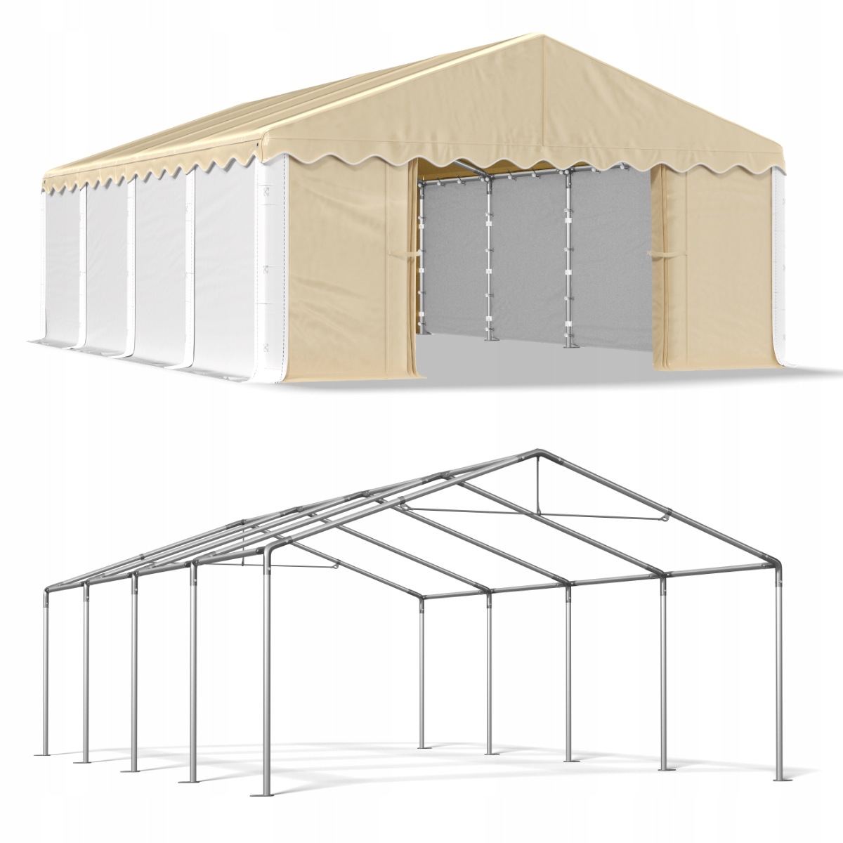 Namiot Przemysłowy 4x8m Magazynowy DAS 240 S Długość 8 m