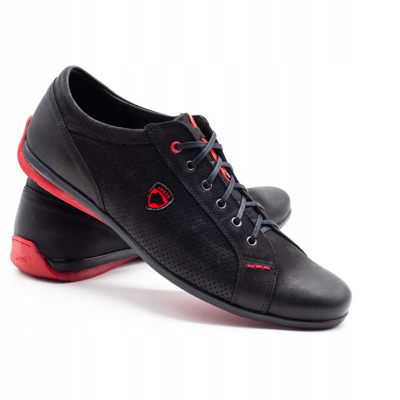 Pánské Kožené Boty Casual Polské 295J Černé 41