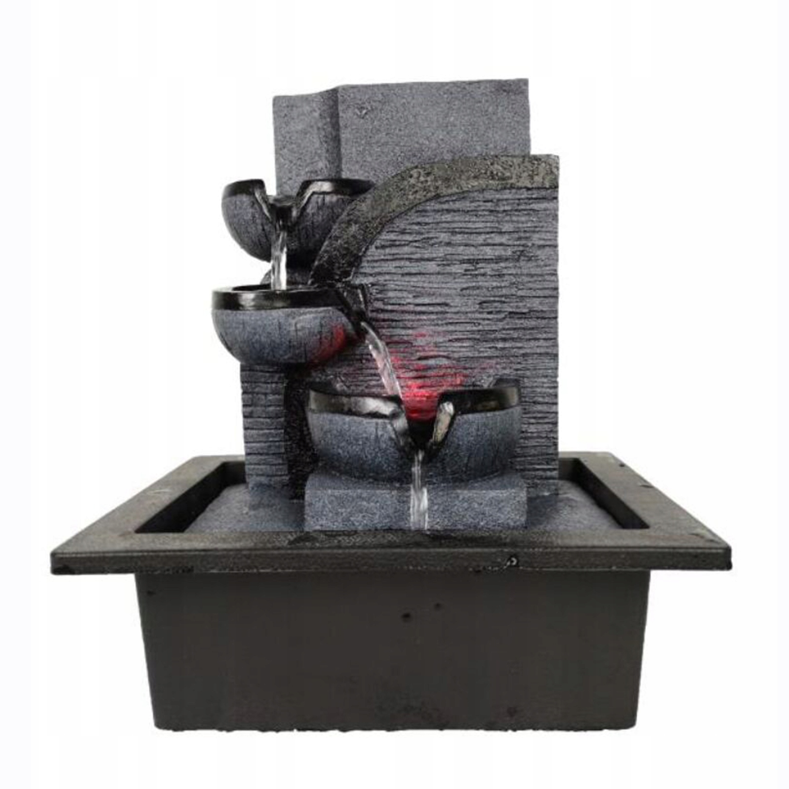 Stolní dekorativní fontána 2,5 W, 220 V, rozměry 23 × 17,5 × 29 cm – dekorace s tekoucí vodou
