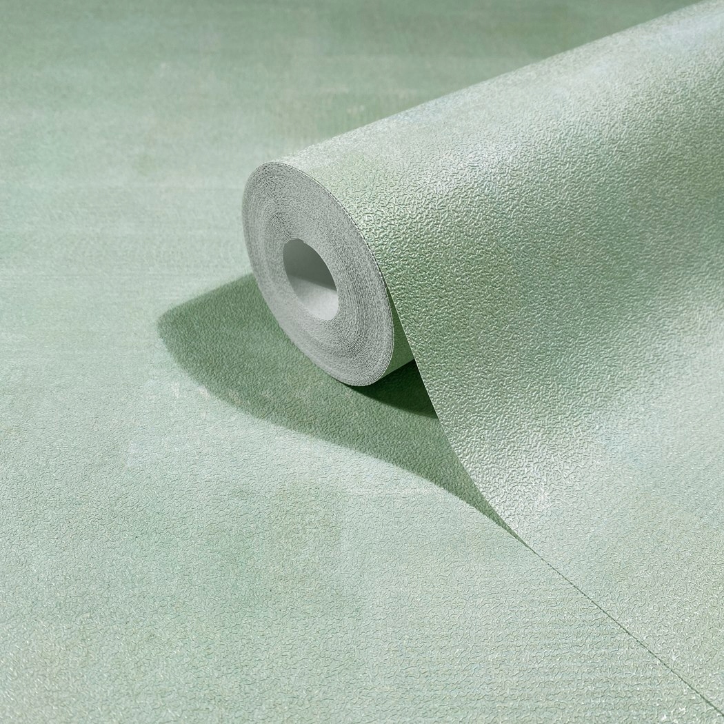 Zelená Tapeta S Efektem Betonu, Přetíratelná Vinylem Na Flizelině Tapety