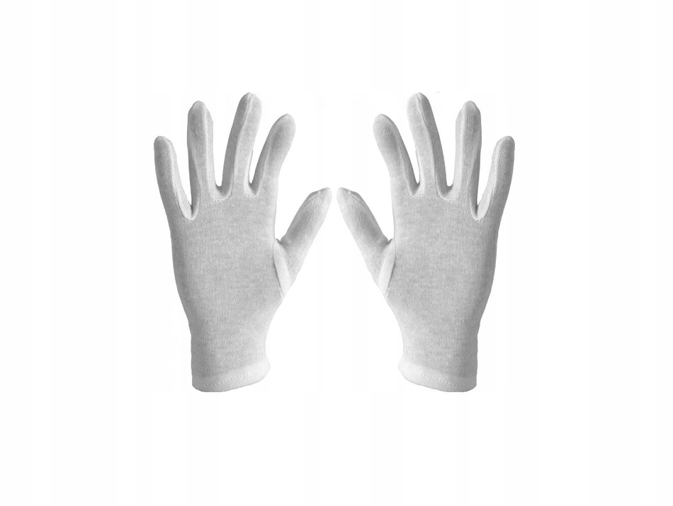 Rękawiczka bawełniana pięciopalczasta biała