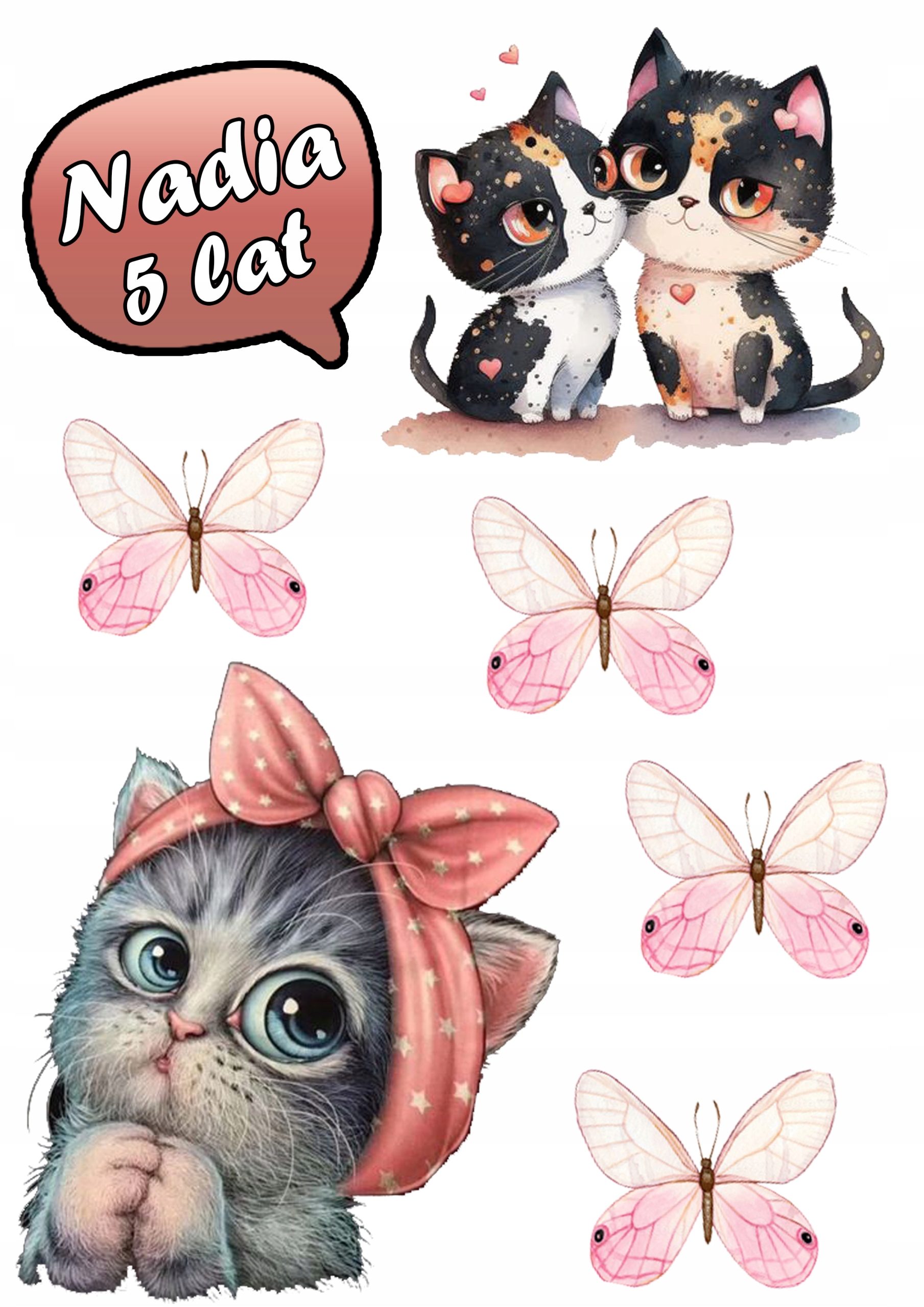 OPŁATEK ZESTAW POSTACIE KOTEK KOT KOTKI + GRATIS TEKST EAN (GTIN) 5905940500021