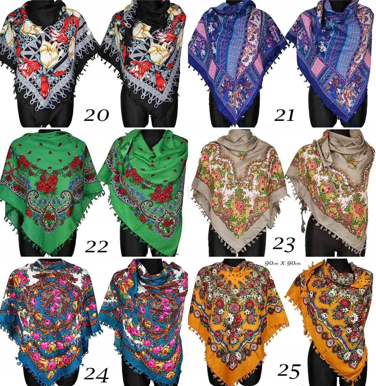 Oryginalna Chusta Ludowa Chusta Góralska Folk Rodzaj chusta