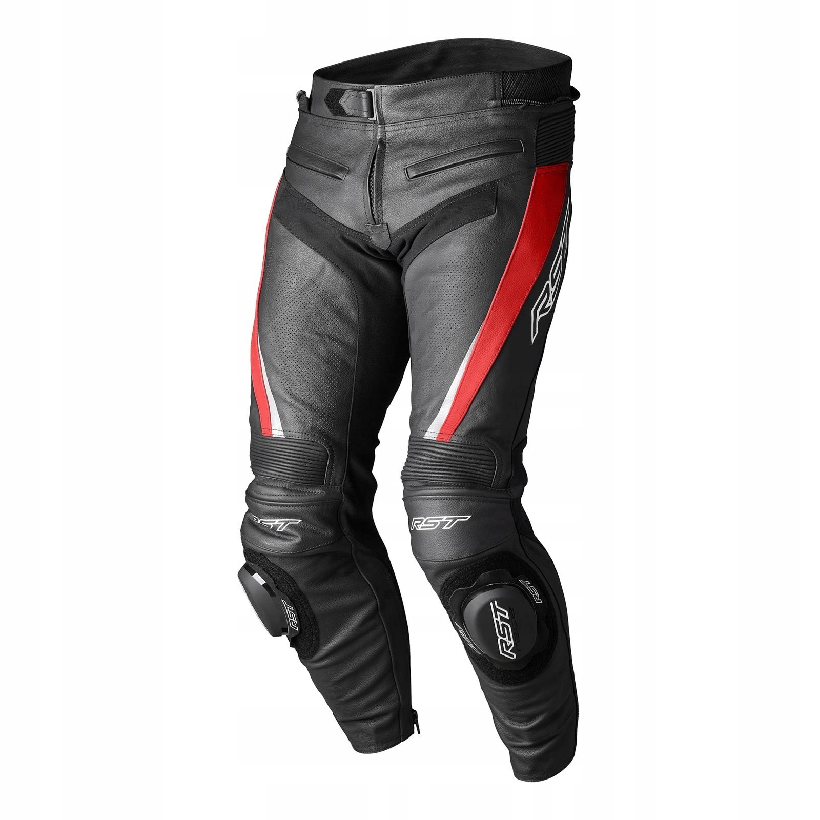 Kožené Motocyklové Nohavice Rst Tractech Evo 5 Čierne Red