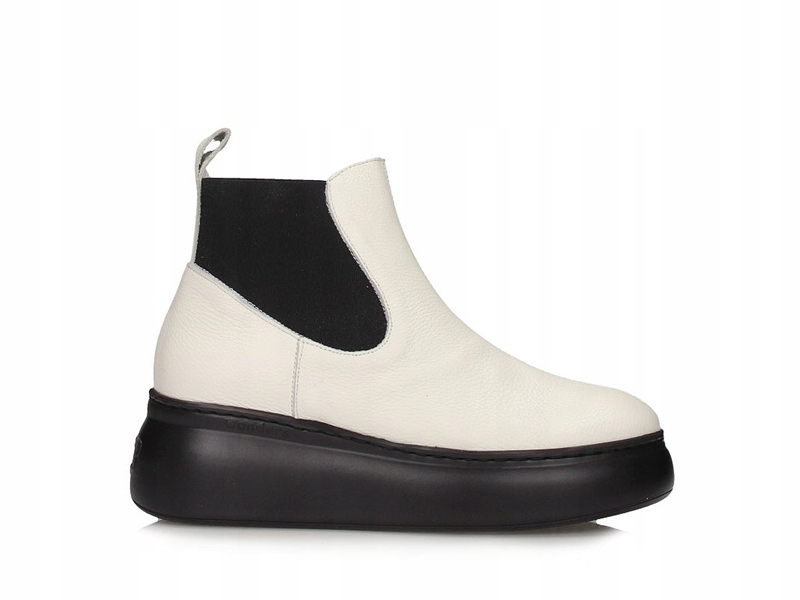 Białe botki na platformie Wonders A-2604 37