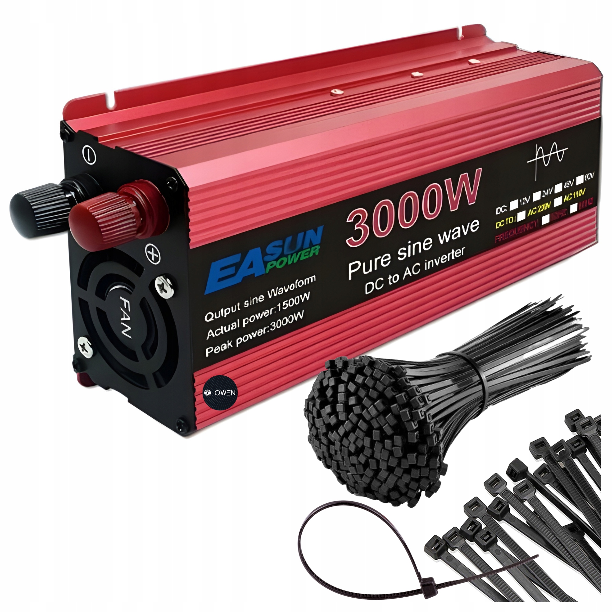 Automobilový Menič Napätia 12V na 230V 3000W Čistá Sínusová Sínus