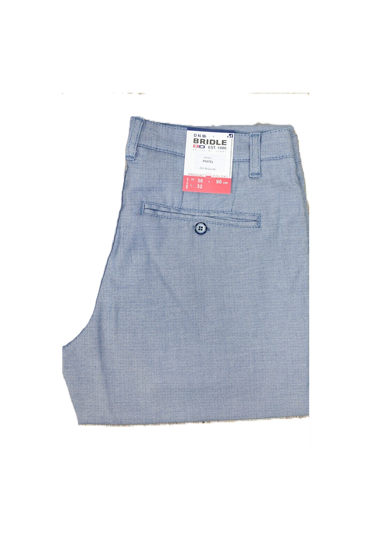 Bridle pánské kalhoty N201 Regular, Pastelově modrá, vel. 98 cm, velikost 38, L32