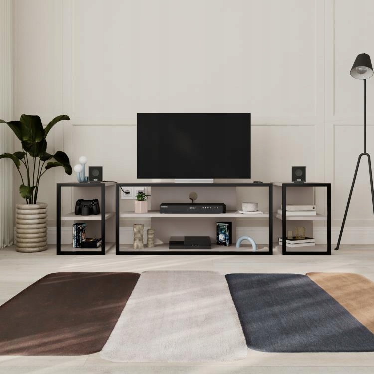 Sada Tv stolíka 2 ks bočných stolíkov Houseland Echo mocha/čierna