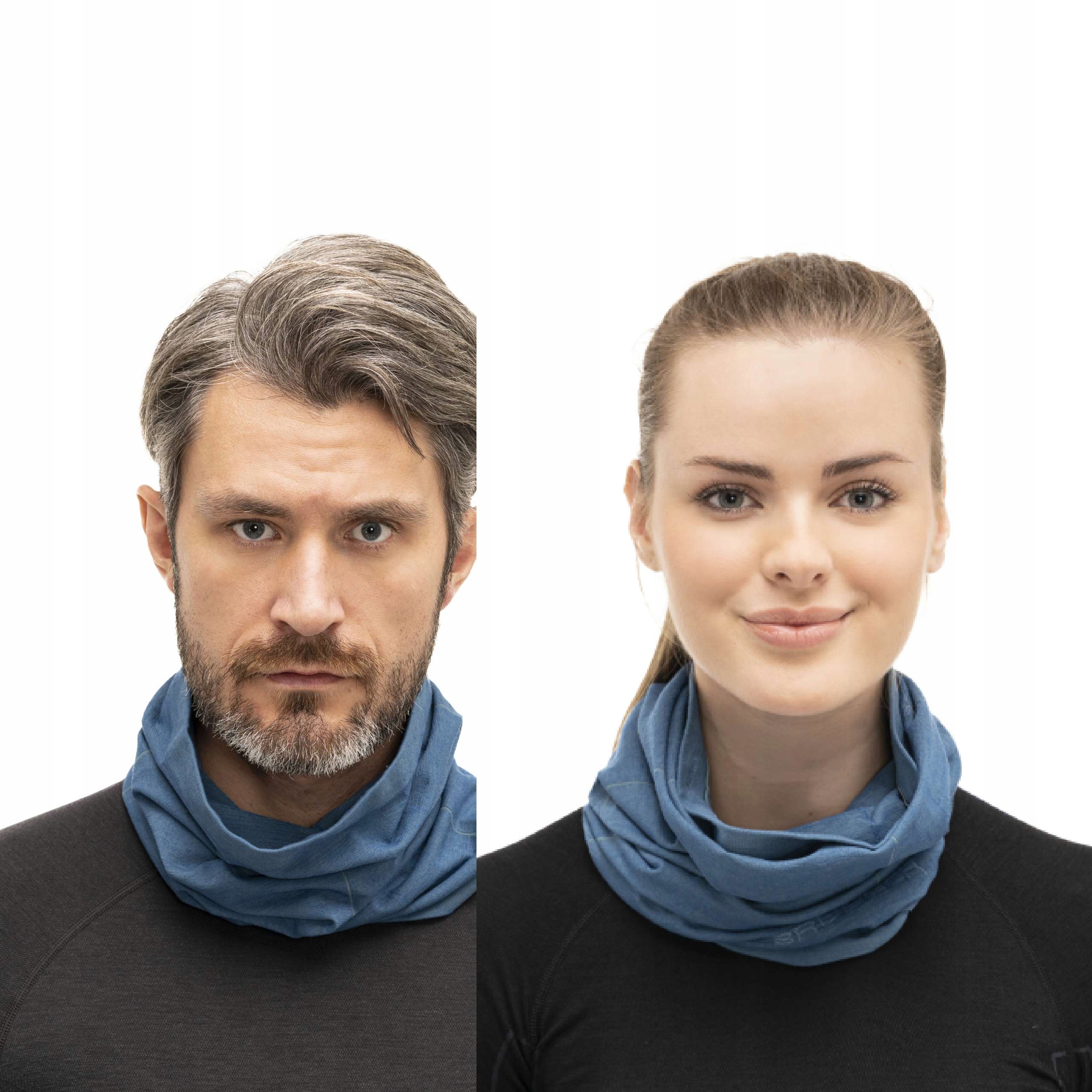 Brubeck Komin Z Merino Wełniany Oddychający Termoaktywny jeansowy L/XL
