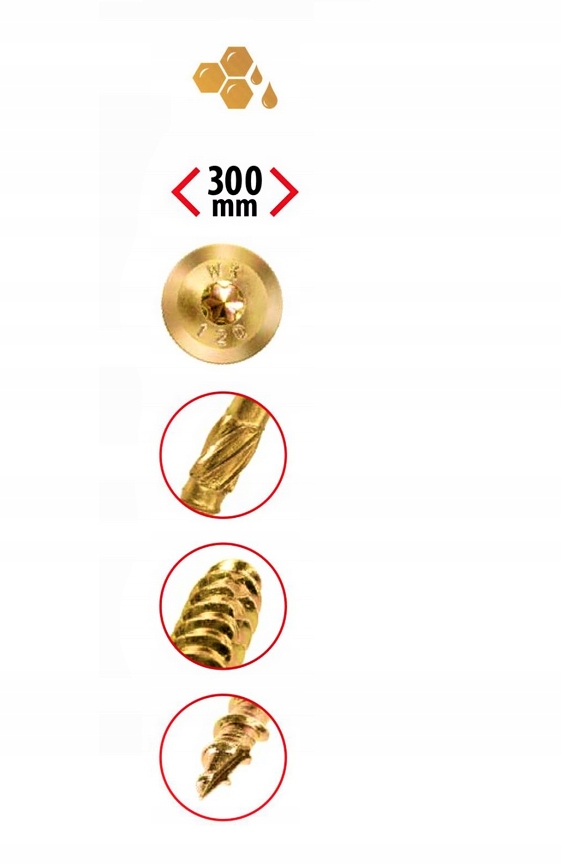 Wkręty ciesielskie 8x160 torx łeb talerzowy 50szt Liczba sztuk 50 szt.