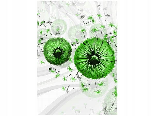 100 70cm Obraz płótno Zielone dmuchawce 5 płótno rama