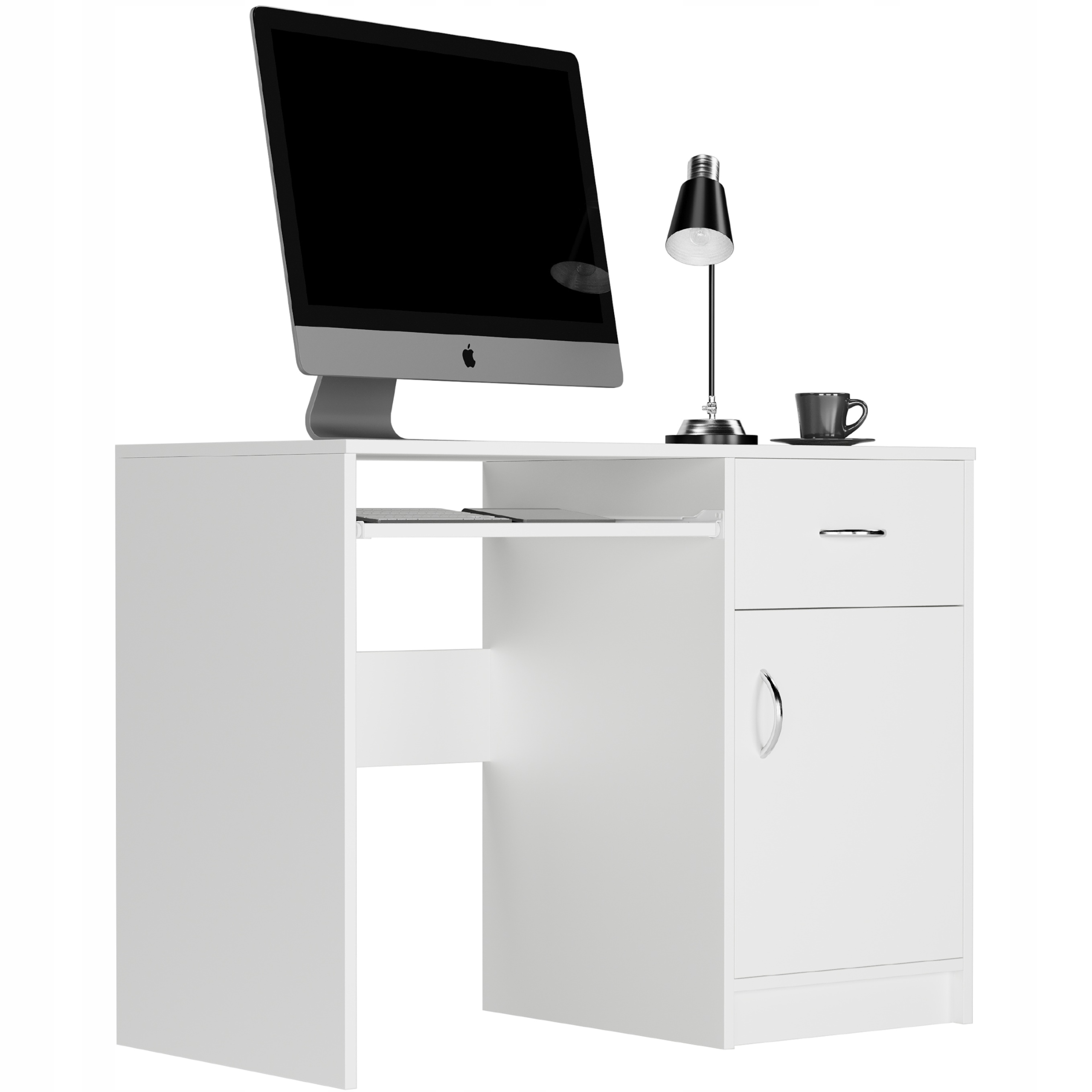 BIURKO KOMPUTEROWE 100CM STOLIK LAPTOP BIAŁE N-9 BIALE