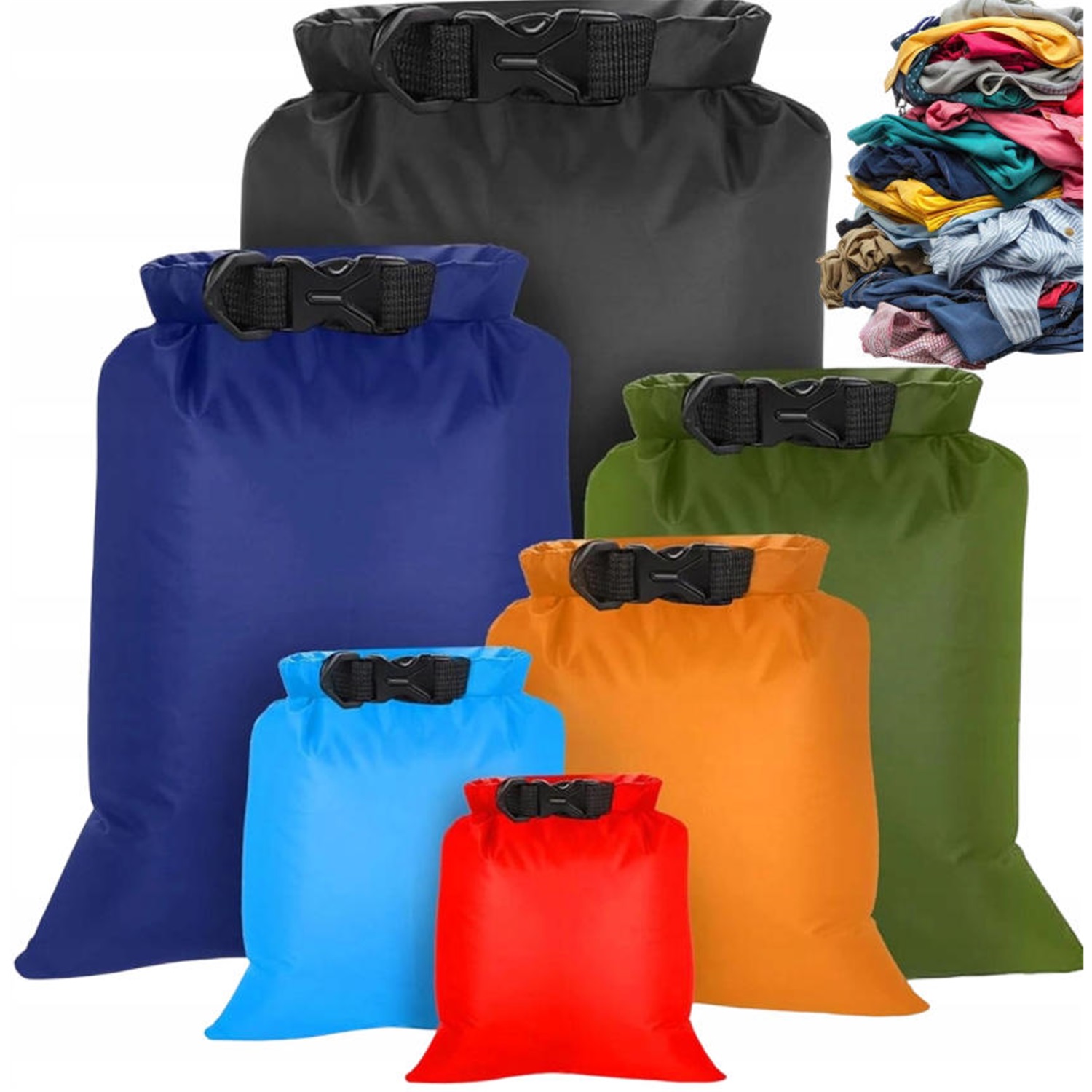 Dryfująca Wodoodporna Torba Zestaw 6SZT Poliester 190T 166G Roll-top