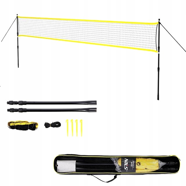 Nils Badmintonová síť na volejbal 630 cm teleskopické sloupky