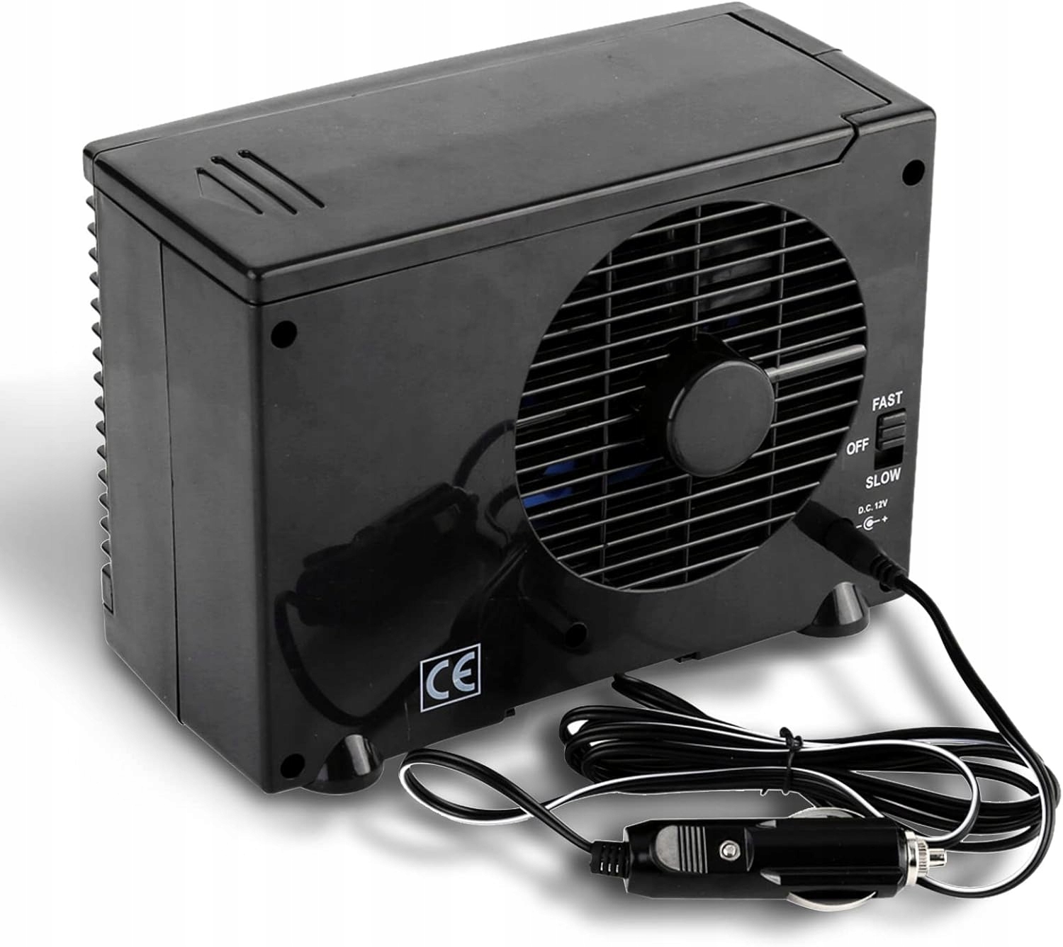 WENTYLATOR CHŁODZĄCY SAMOCHODOWY MAŁY PRZENOŚNY MOCNY 12V NISKI HAŁAS