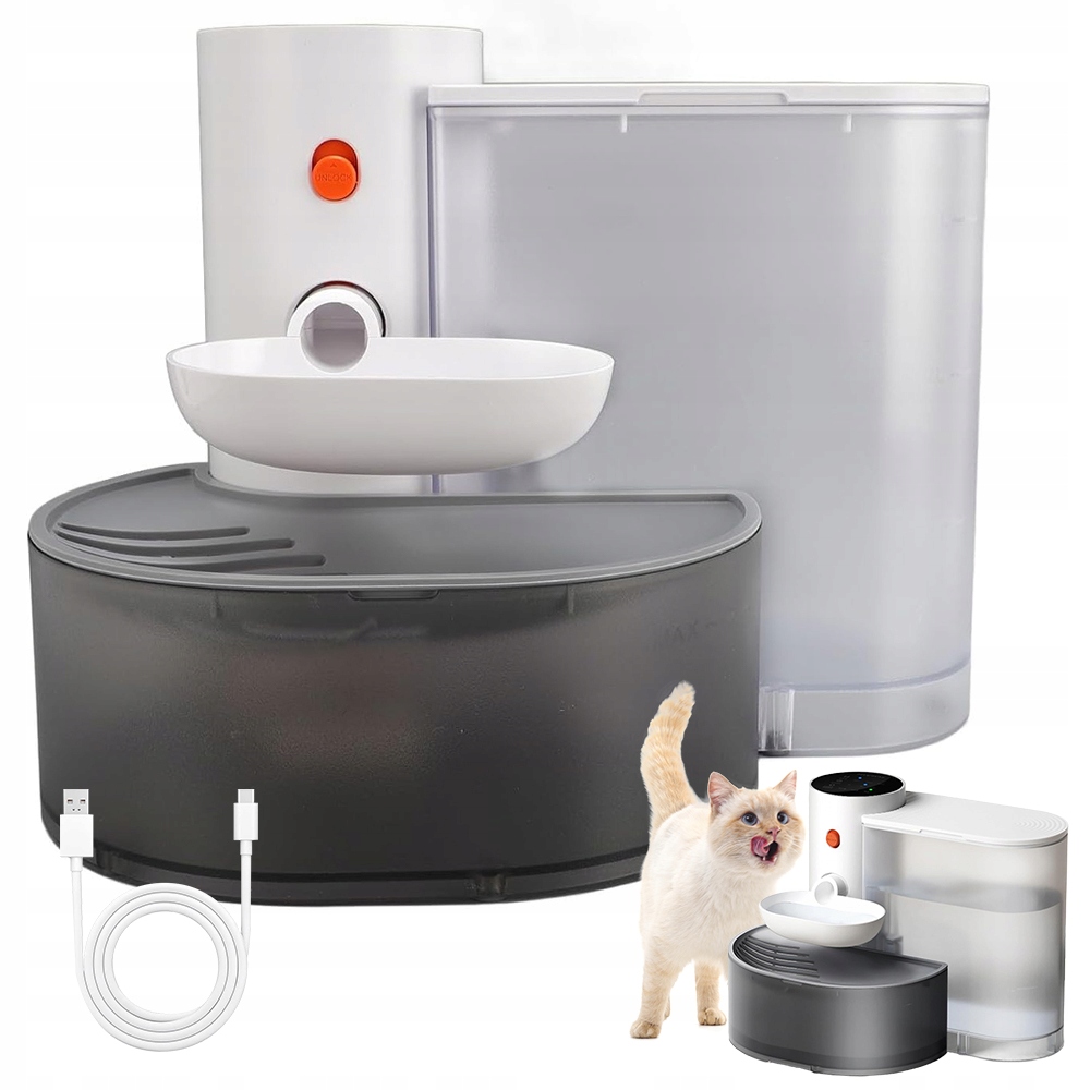 Levně Bezdrátové Krmítko Pro Kočky 3L Filtrace Vody Tichý Provoz