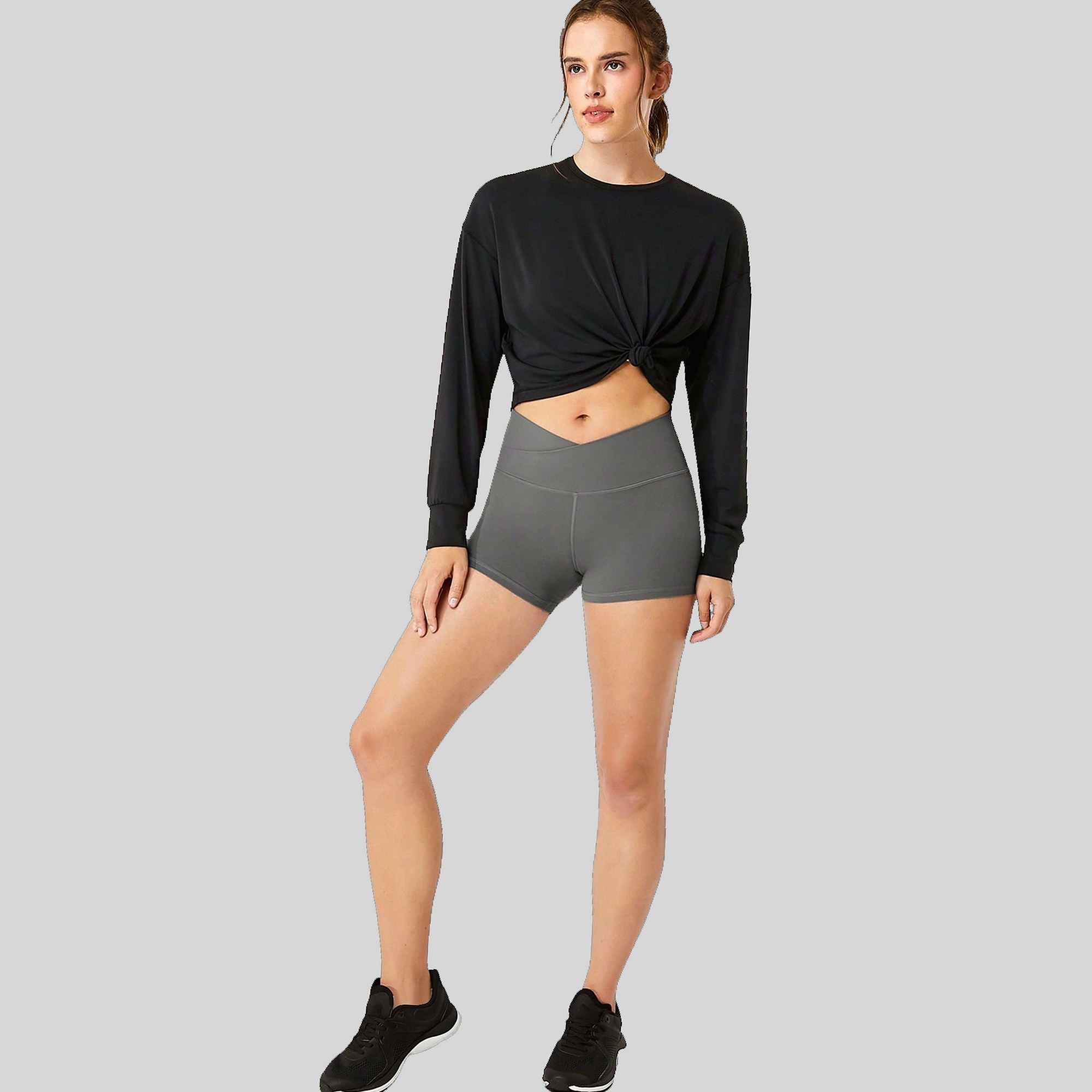Top Crop Sportowy Treningowy Szybkoschnący Czarny Glowmode Xs 34