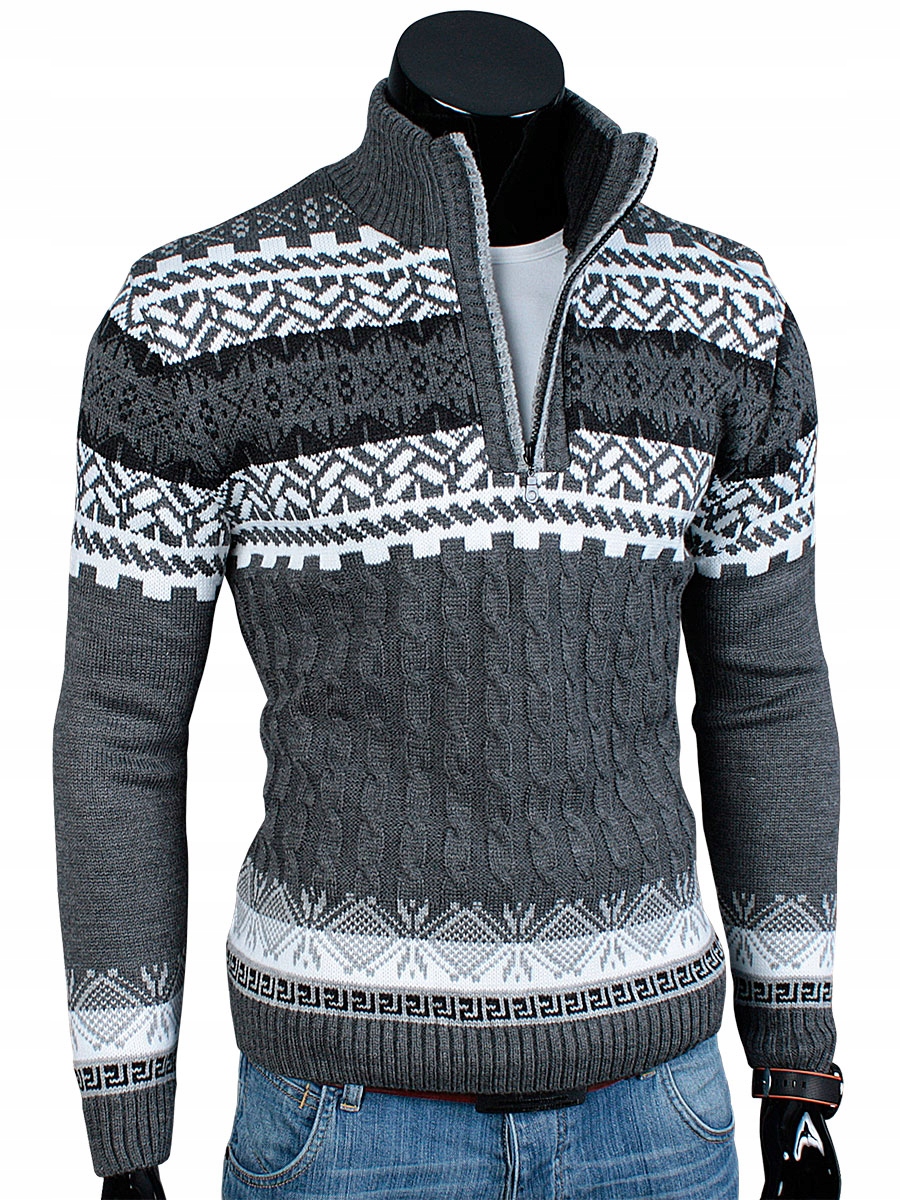 

Sweter Wzór Norweski N67 Grafit___XXL___POLSKA