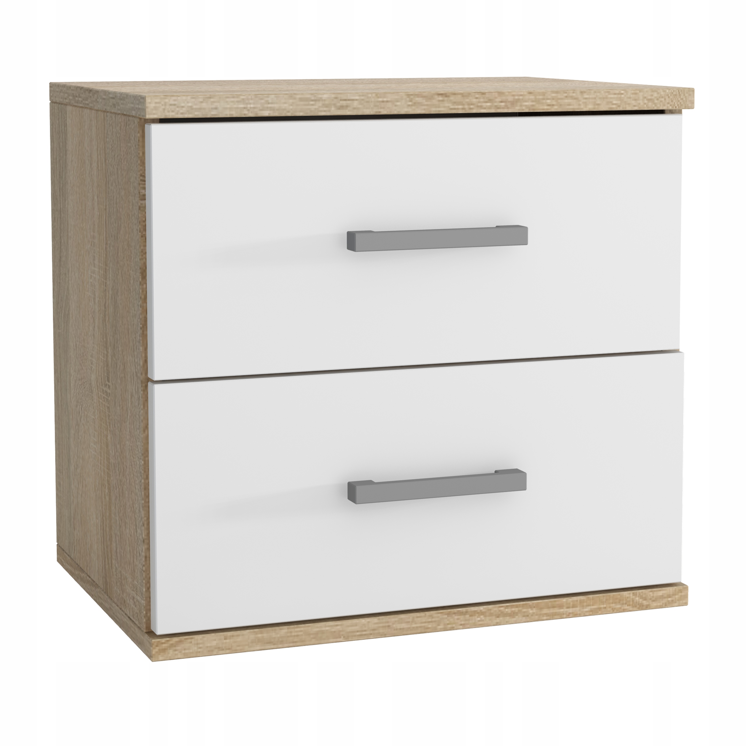 Noční Stolek Nocta 48 cm Zásuvky Noční stolek do ložnice Dub Sonoma/bílá